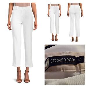 Stone Row White Ankle Pants